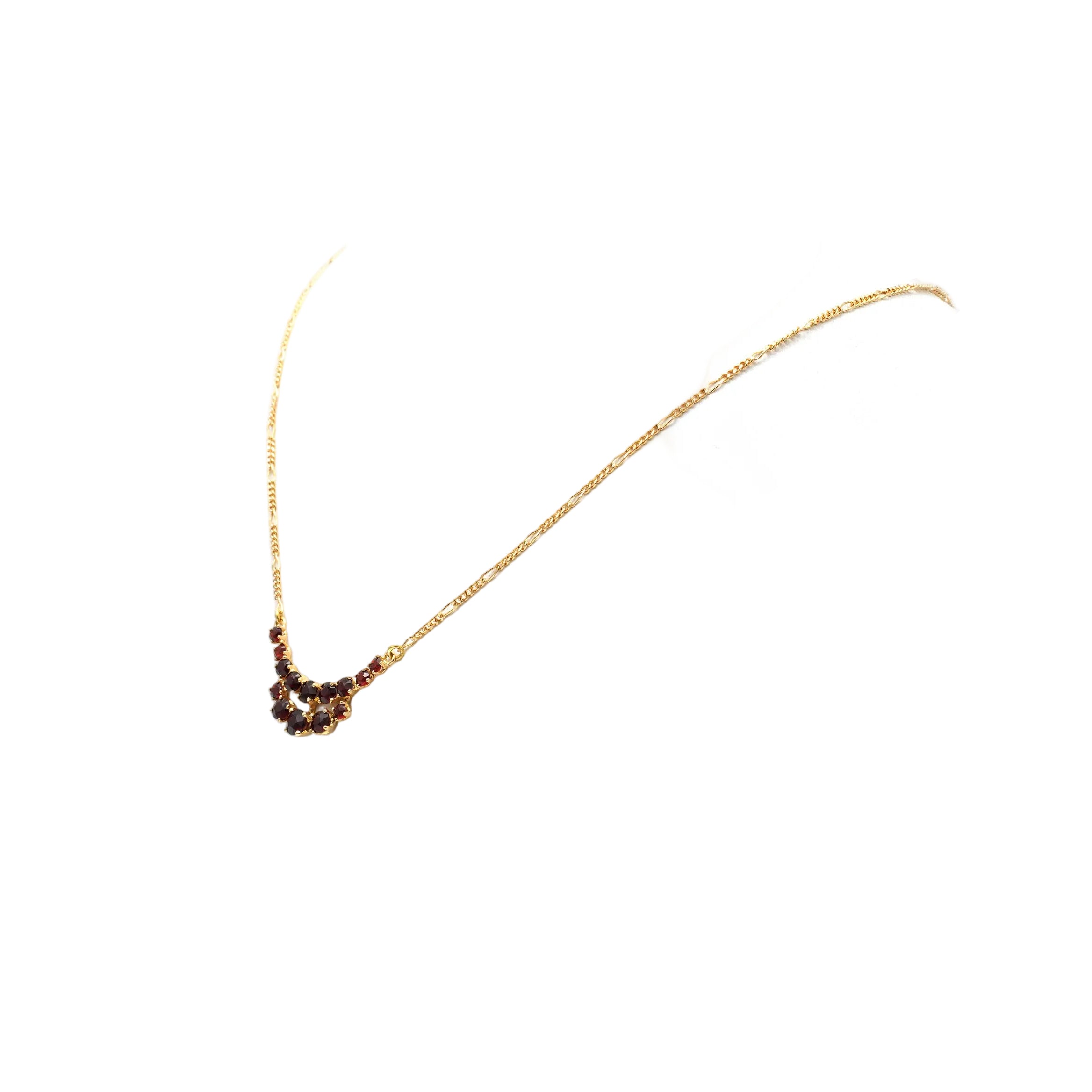 Collier Pendentif en or jaune et grenats