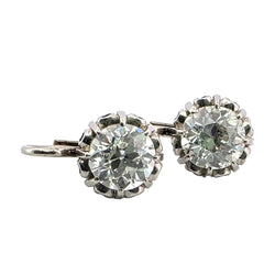 Boucles d'oreilles Dormeuses en or blanc et diamants