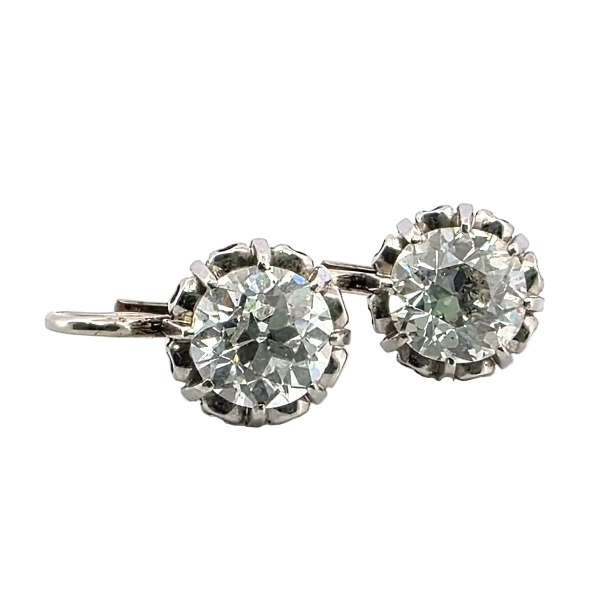 Boucles d'oreilles Dormeuses en or blanc et diamants