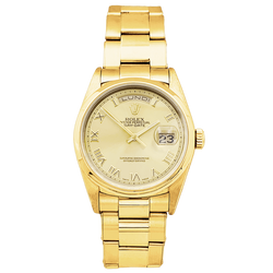 Montre Rolex, "Oyster Perpetual Day-date", or jaune.
