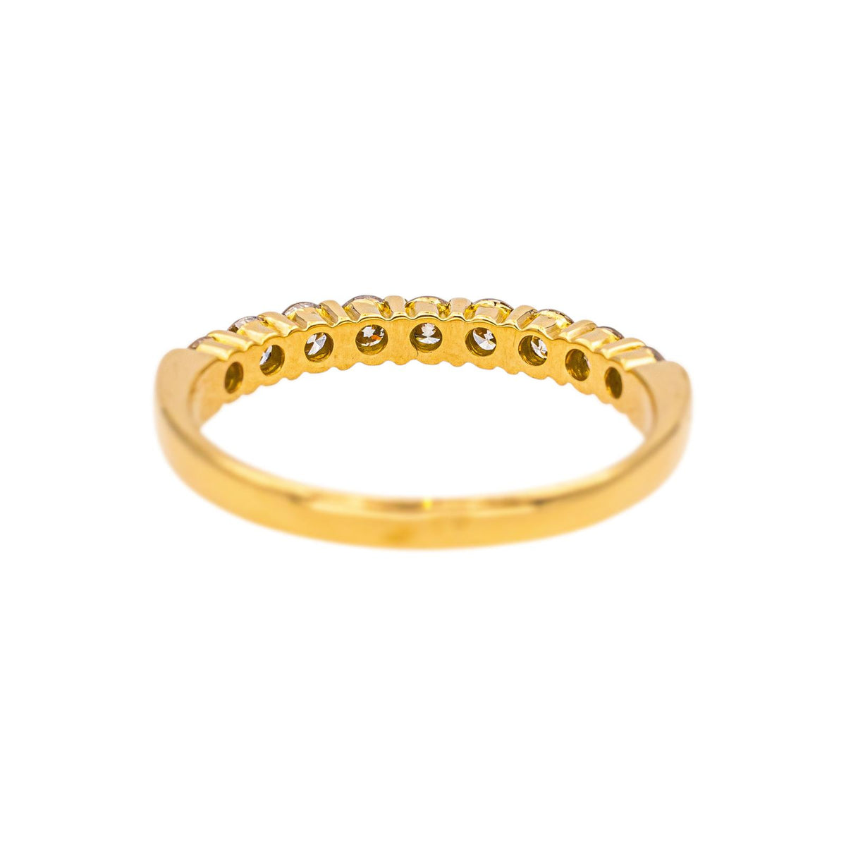 Bague Demi-alliance  Or jaune Diamant