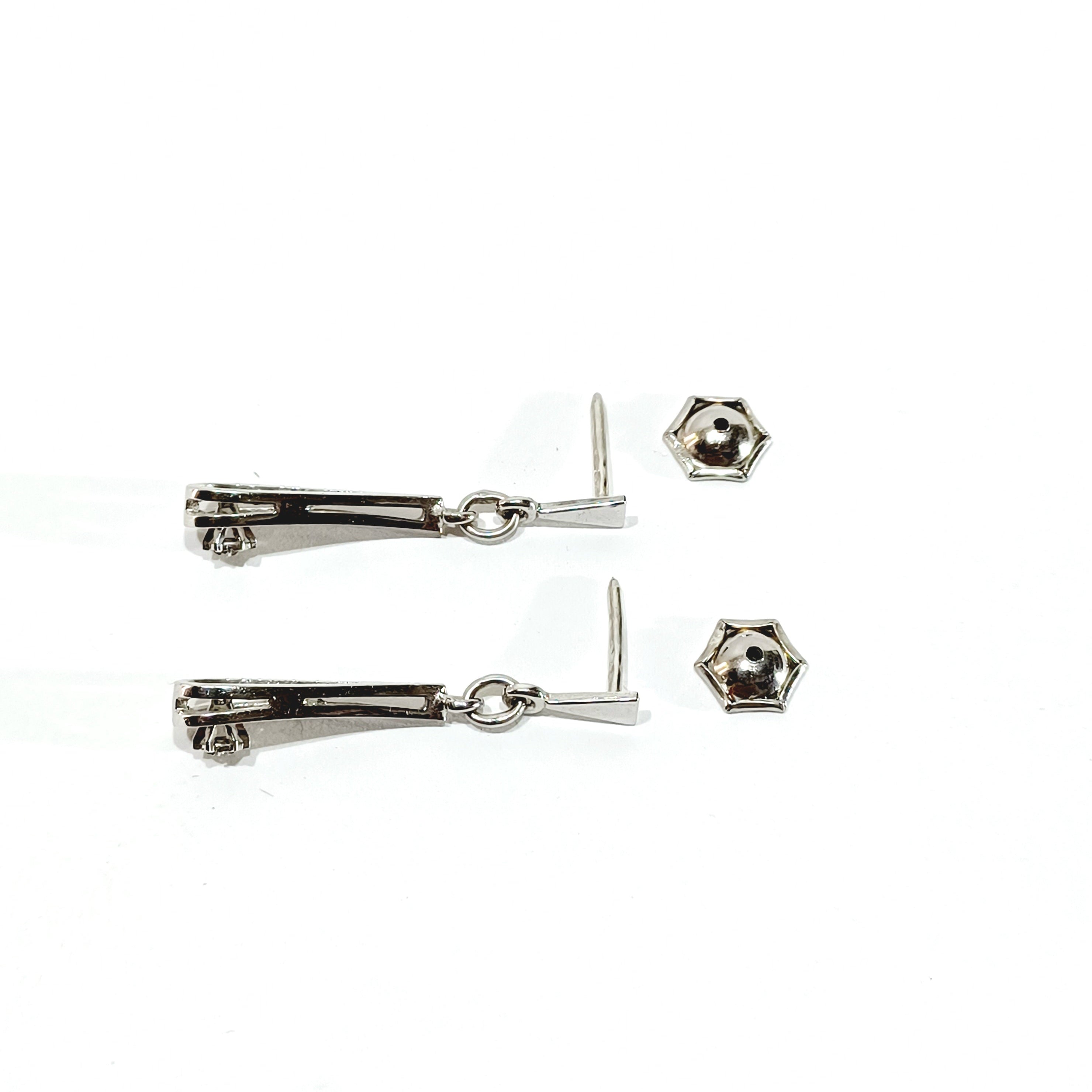 Boucles d’oreilles Pendantes en or blanc et diamants