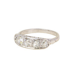 Bague Jarretière en platine et diamants