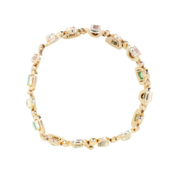 Bracelet Maille en or jaune et émeraudes