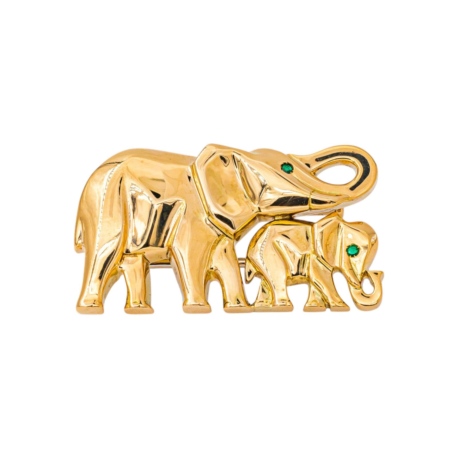 Cartier Broche Route des indes Or jaune Emeraude