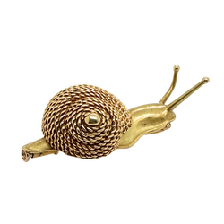 Broche Épingle HERMÉS "Escargot" en or jaune