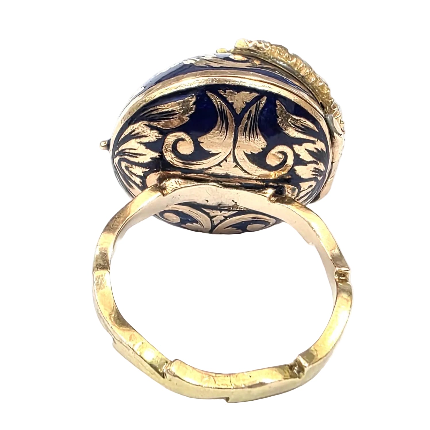 Bague Dôme en or jaune, émeraude et diamants