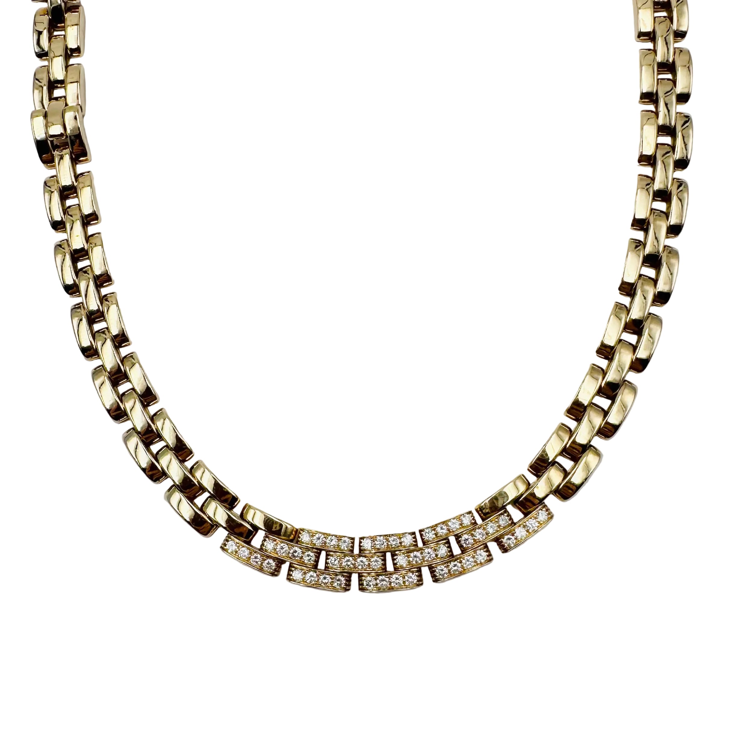 Collier Maille CARTIER "Panthère" en or jaune et diamants