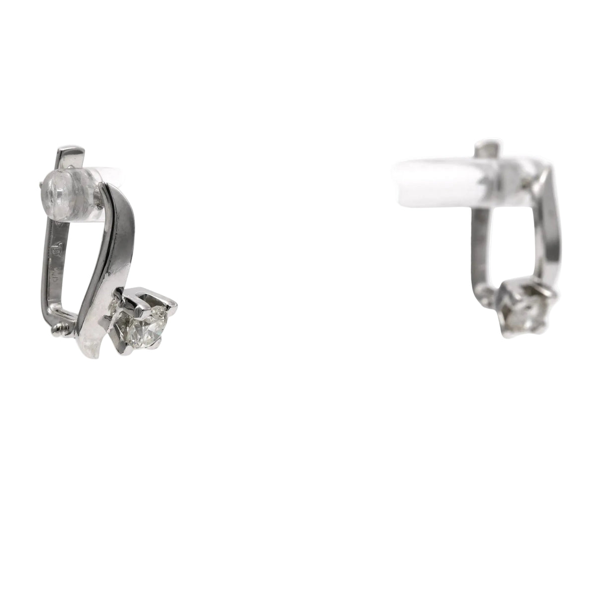 Boucles d'oreilles Dormeuses en or blanc et diamants
