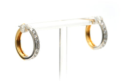 Boucles d'oreilles en or blanc, or jaune et diamants