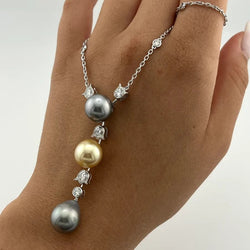 Collier Pendentif CARTIER "Muguet" en platine, perles et diamants