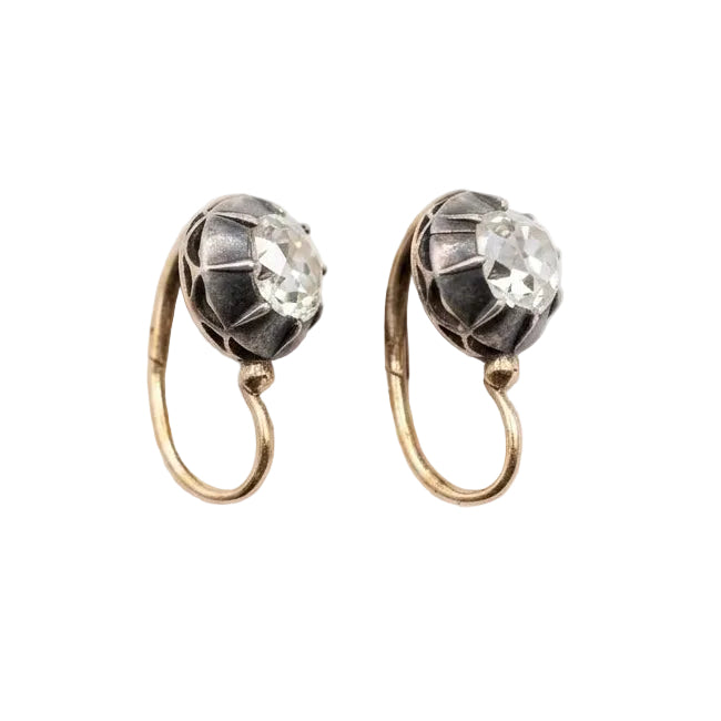 Boucle d’oreilles Dormeuses en or jaune et diamants