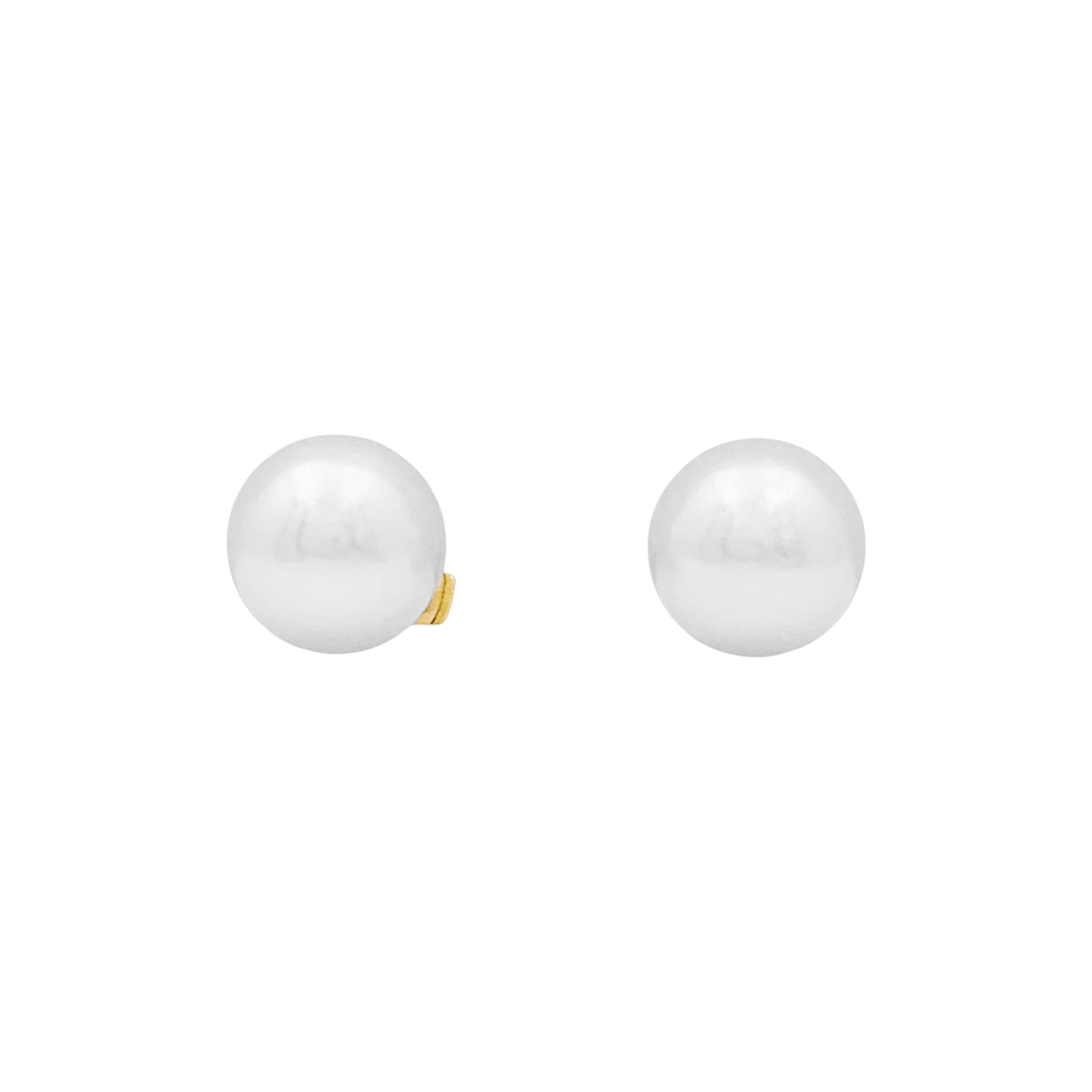 Boucles d'oreilles Puces en or jaune et perles
