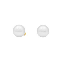 Boucles d'oreilles Puces en or jaune et perles