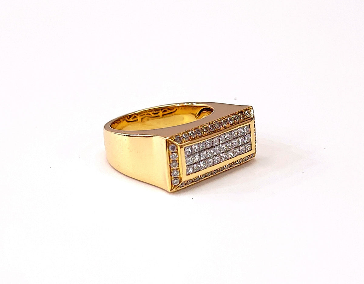 Bague Jonc en or jaune et diamants
