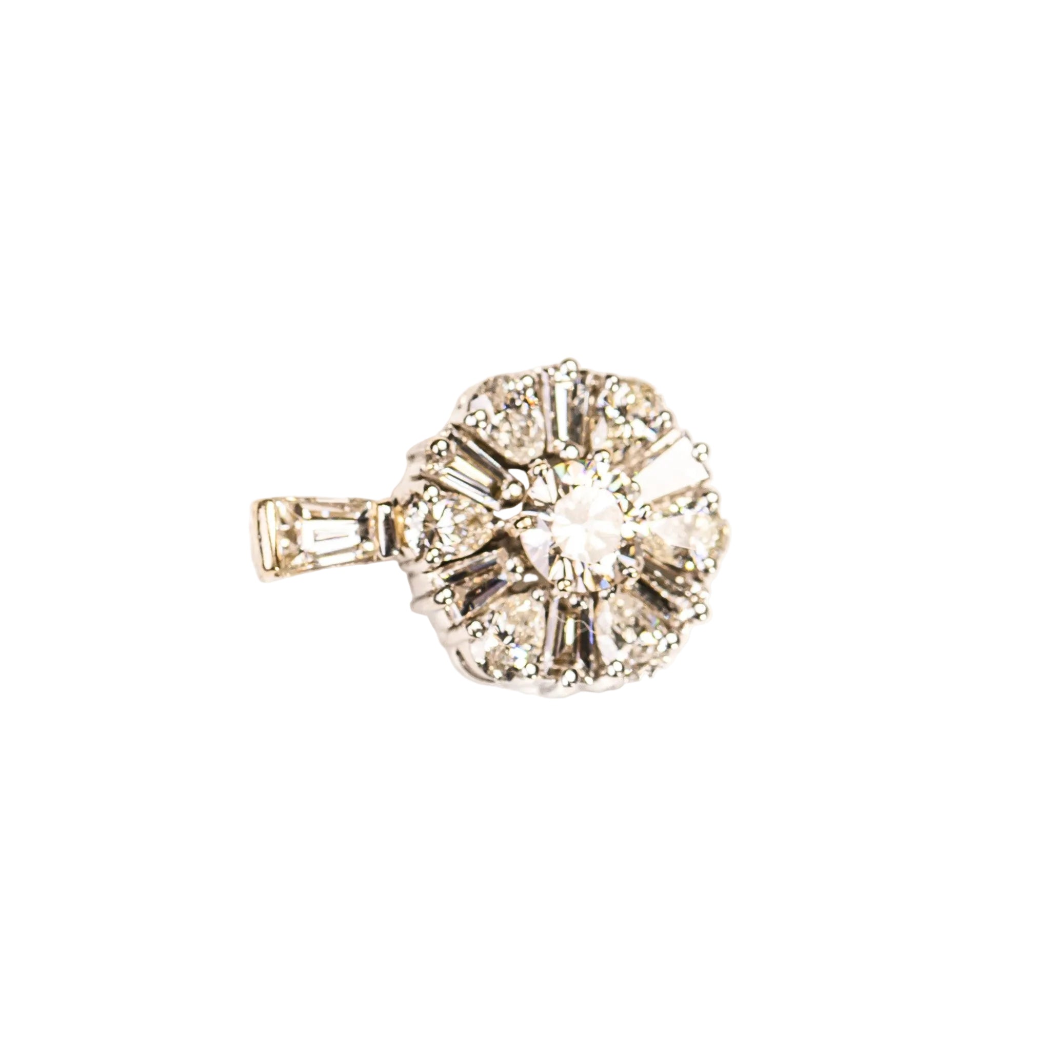 Pendentif en or blanc et diamants