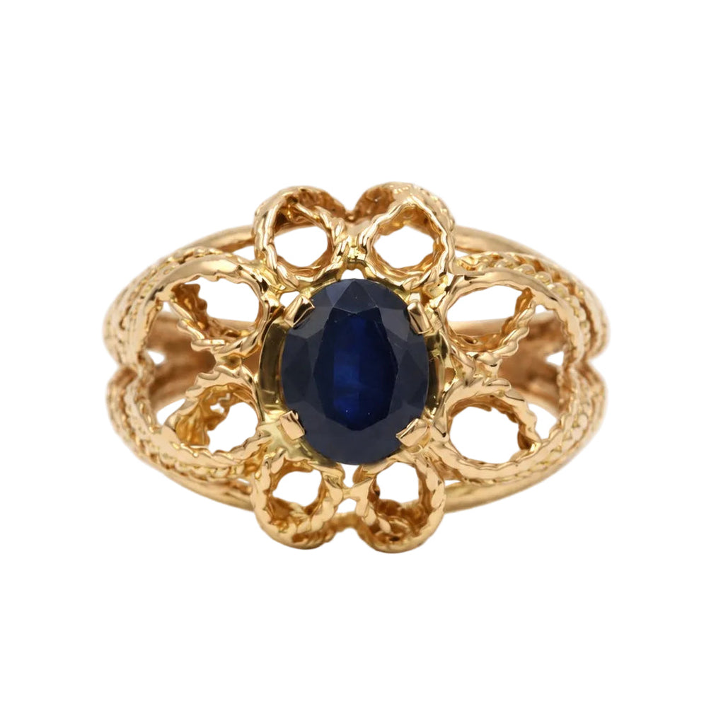 Bague Dôme en or rose et saphir