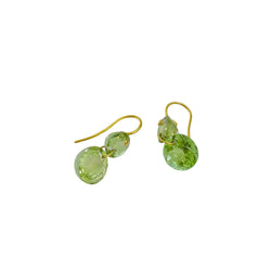 Boucles d'oreilles Pendantes MARIE-HÉLÈNE DE TAILLAC "Gem Incandescence" en or jaune et tourmaline verte