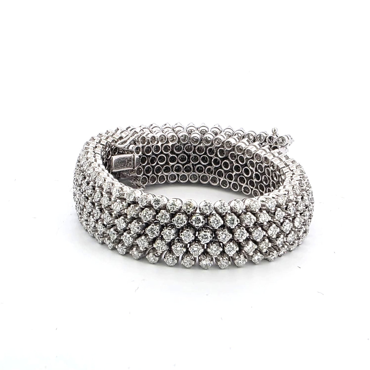 Bracelet Souple en or blanc et diamants