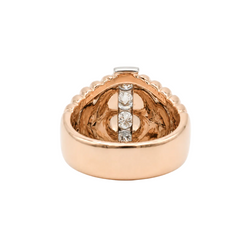 Bague Dôme en or rose et diamants