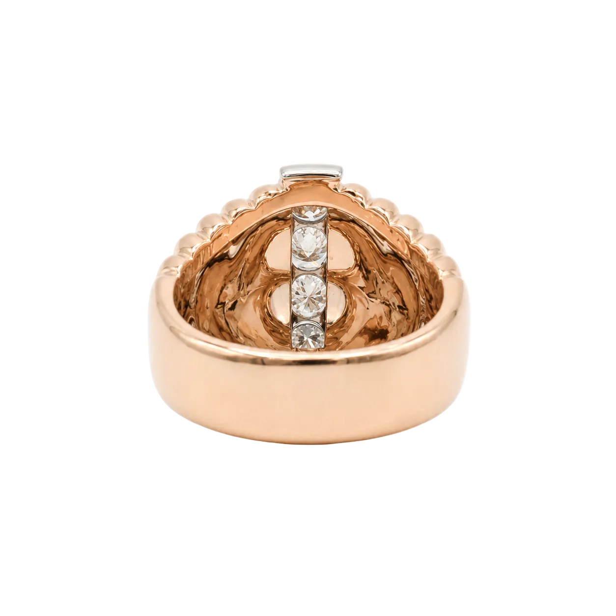 Bague Dôme en or rose et diamants