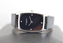 Montre VACHERON CONSTANTIN en or blanc, acier, cuir, onyx et diamants