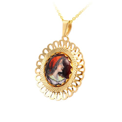 Pendentif en or jaune et émail