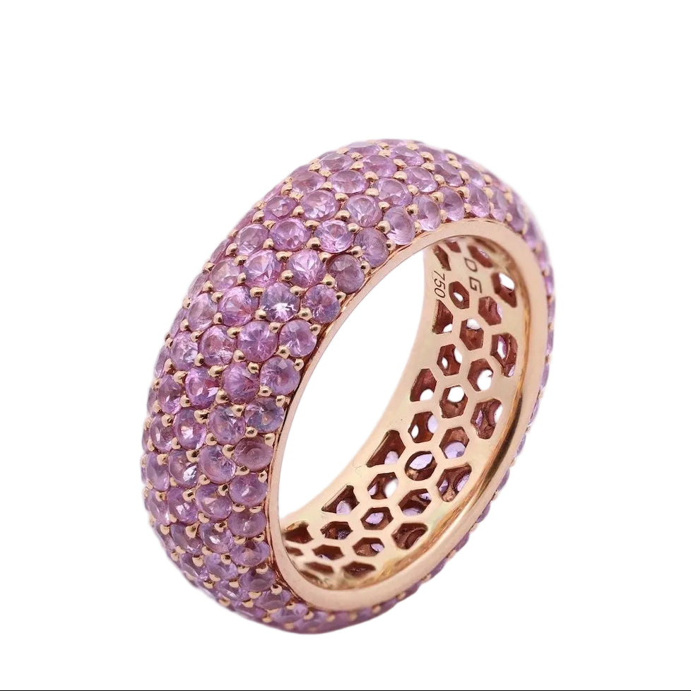 Bague Alliance en or jaune et saphirs