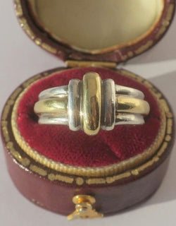 CHRISTOFLE - Bague Jonc godrons Or et Argent