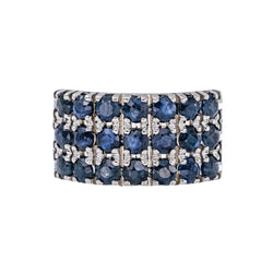 Bague Bandeau Or blanc Saphir