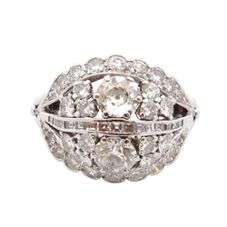 Bague Dôme en or blanc et diamants