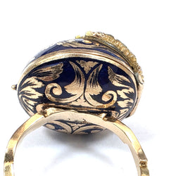 Bague Dôme en or jaune, émeraude et diamants