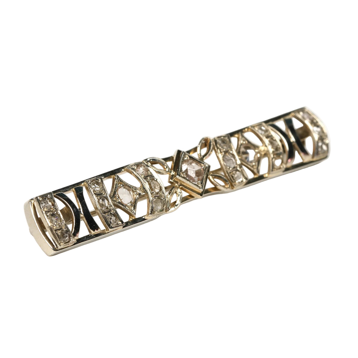 Broche Barrette en or blanc et diamants