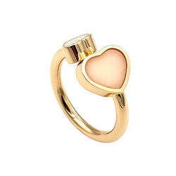 Bague Toi & Moi CHOPARD "Happy Hearts" en or rose, opale et diamant