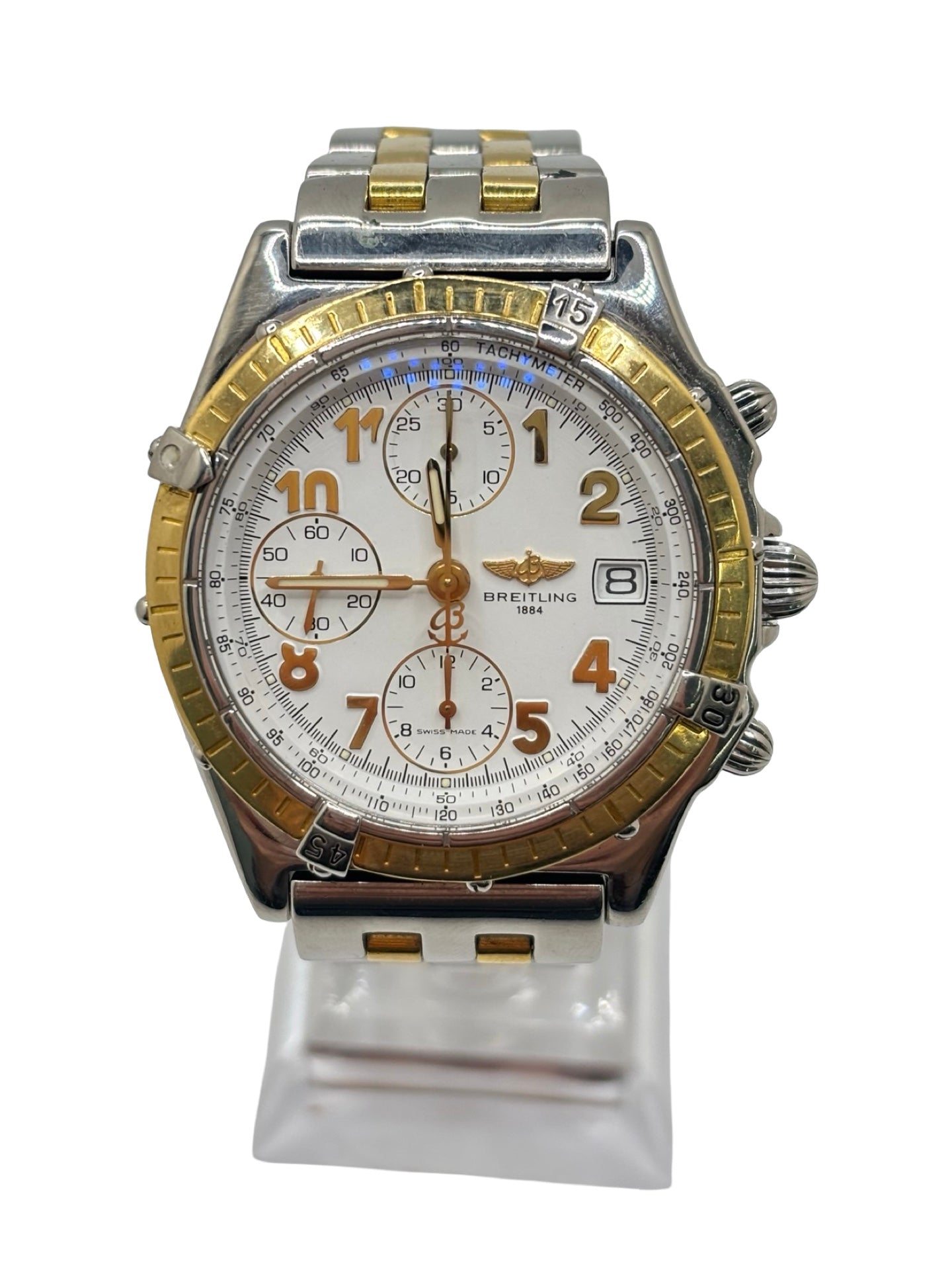 Montre Breitling Chronomat en or et acier
