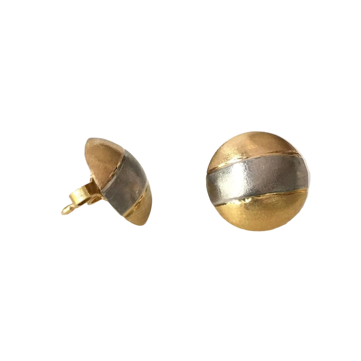 Boucles d'oreilles Puces en or blanc, or jaune et or rose