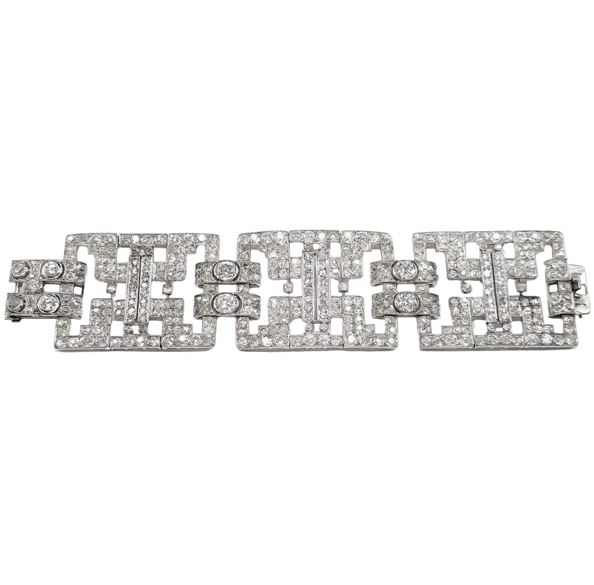 Bracelet en or blanc, platine et diamants