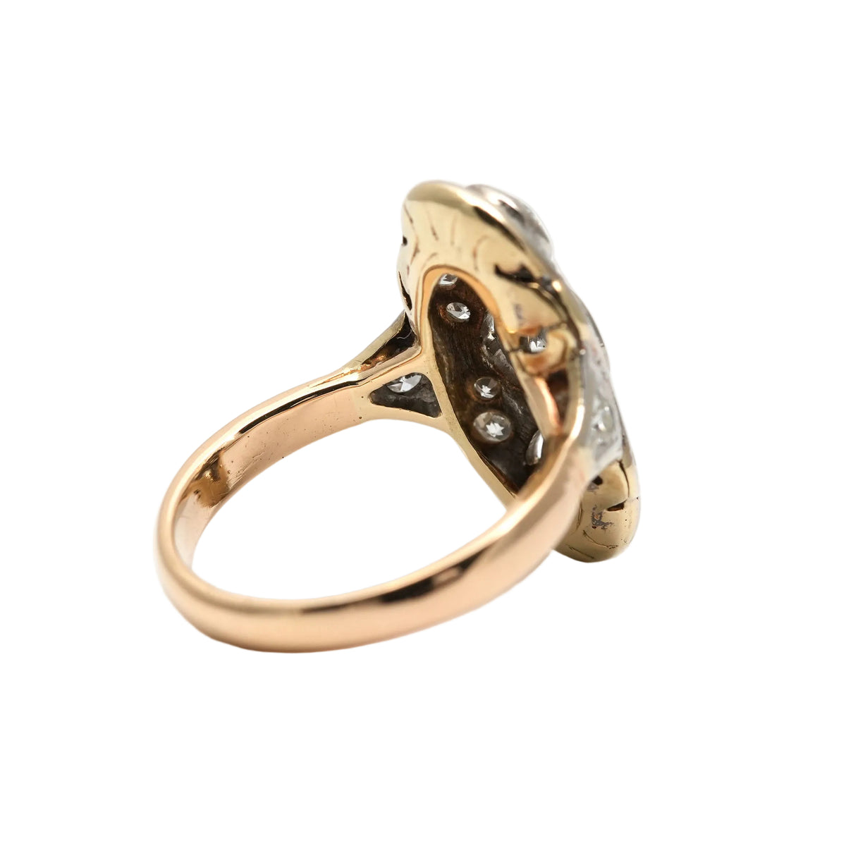 Bague Trilogie en or blanc, or jaune et diamants
