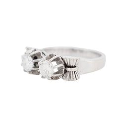Bague Toi & Moi en or blanc, platine et diamants