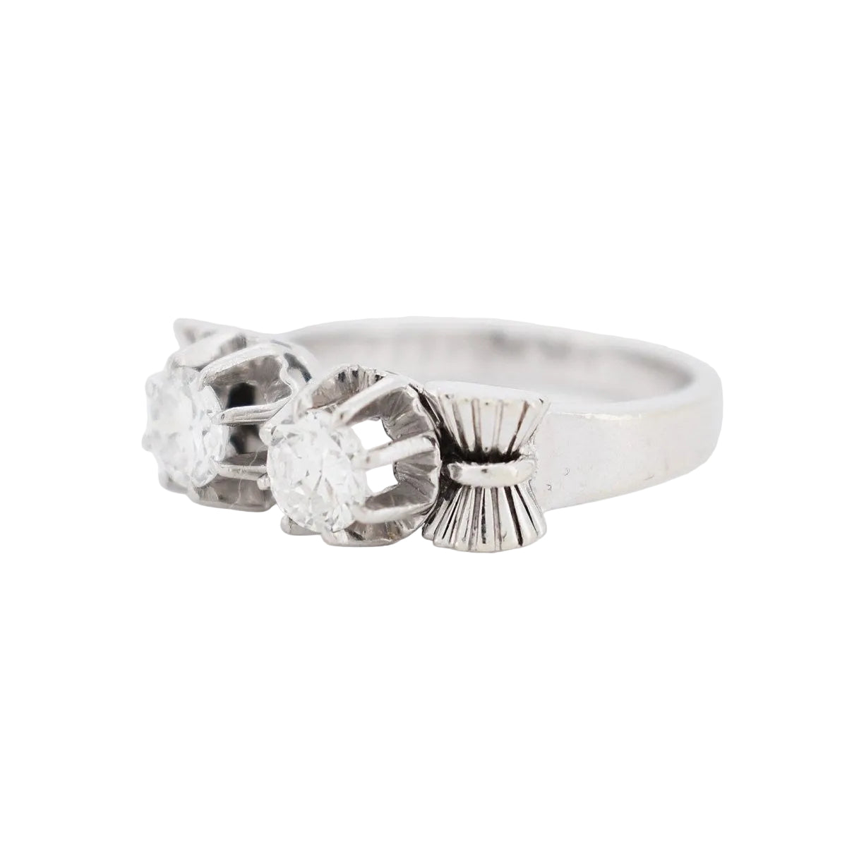 Bague Toi & Moi en or blanc, platine et diamants