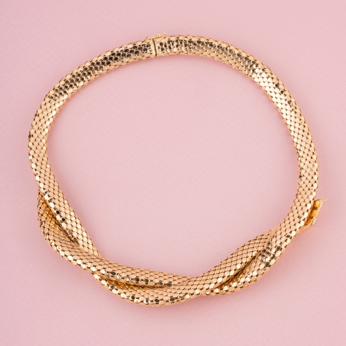 Collier Tubogas en or jaune et diamants
