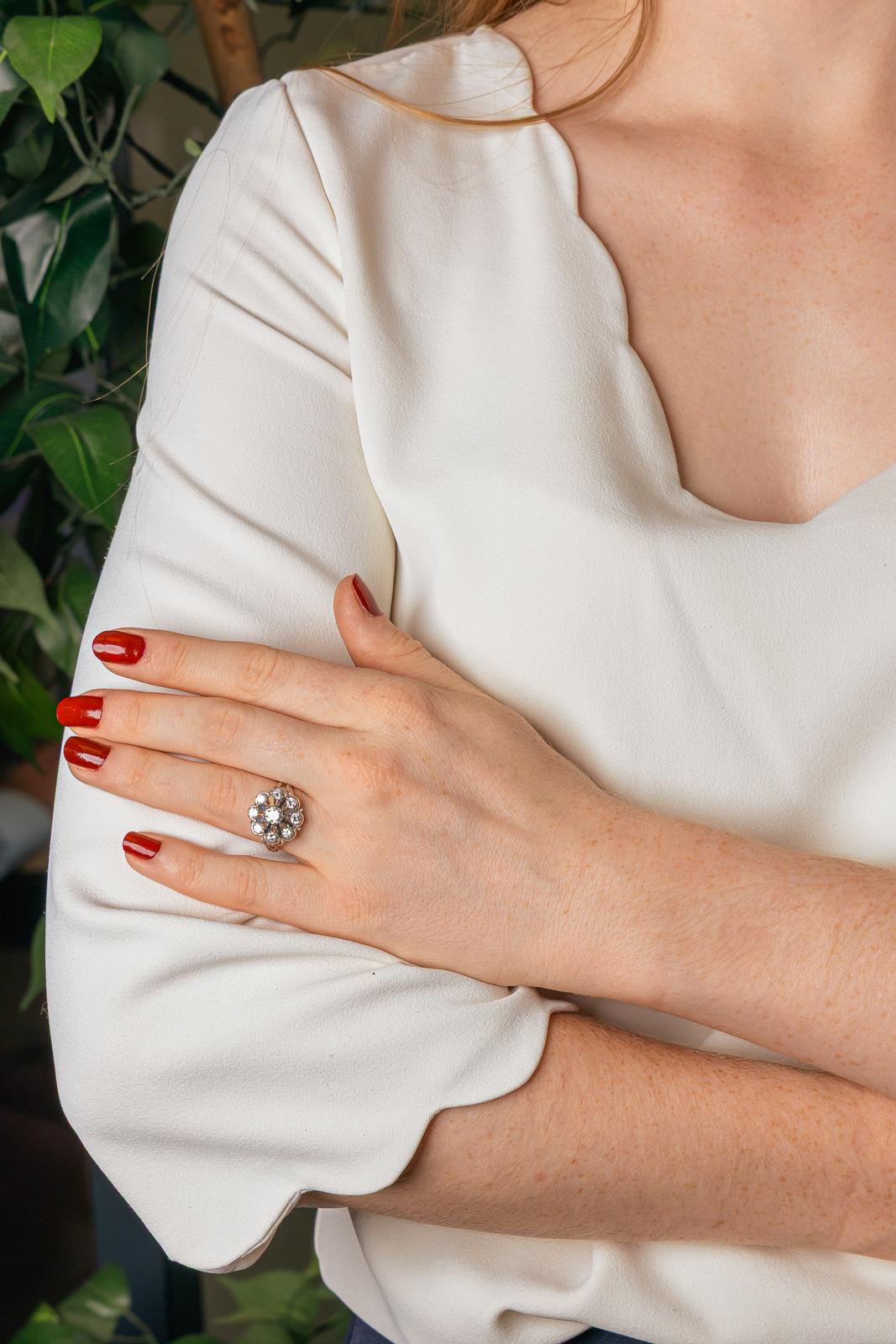 Bague Marguerite Or blanc Diamant