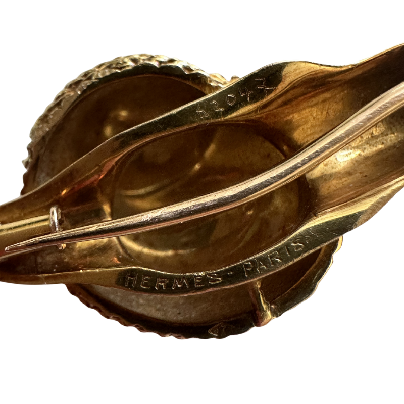Broche Épingle HERMÉS "Escargot" en or jaune