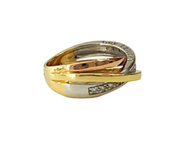 Bague Alliance GUY LAROCHE en or blanc, or jaune, or rose et diamants