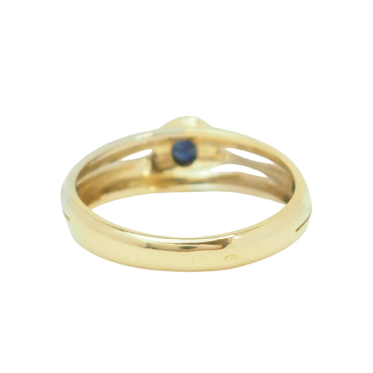 Bague Solitaire en or blanc, or jaune et saphir