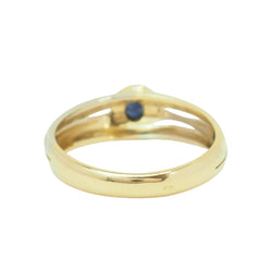 Bague Solitaire en or blanc, or jaune et saphir