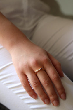 Bague Demi alliance Or jaune  Diamant