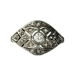 Bague Dôme en or blanc et diamants