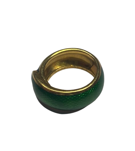 BAGUE VAN CLEEF & ARPELS OR 18K ET EMAIL (T.48)