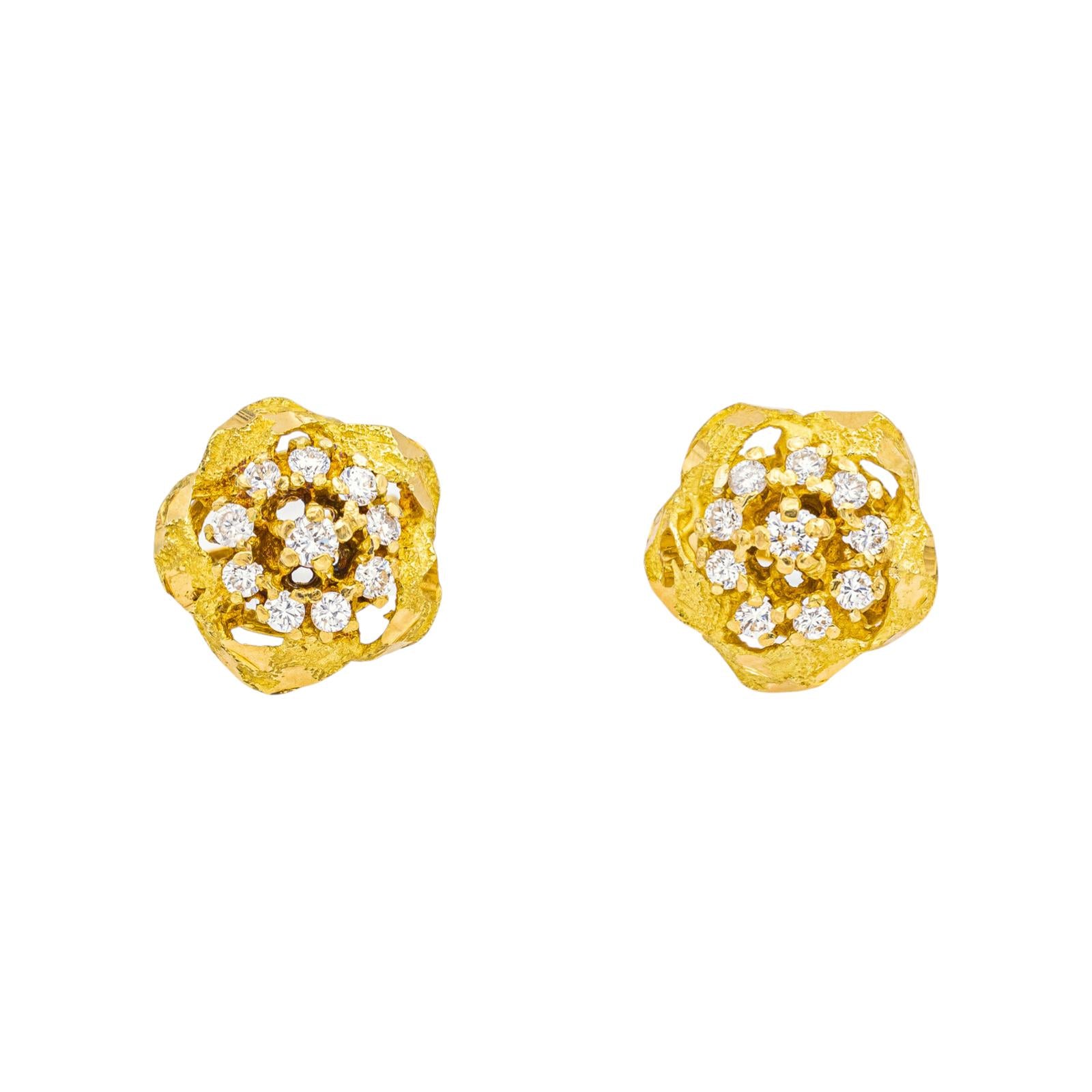 Boucles d'oreilles Or jaune Diamant